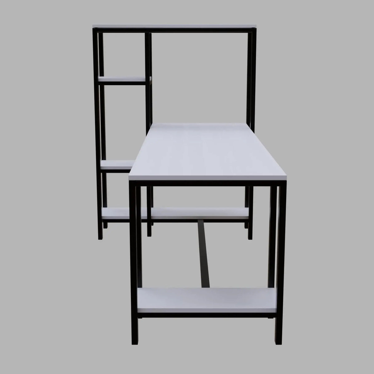 Mallium Study Table with Storage Design in White Finish - Ouch Cart