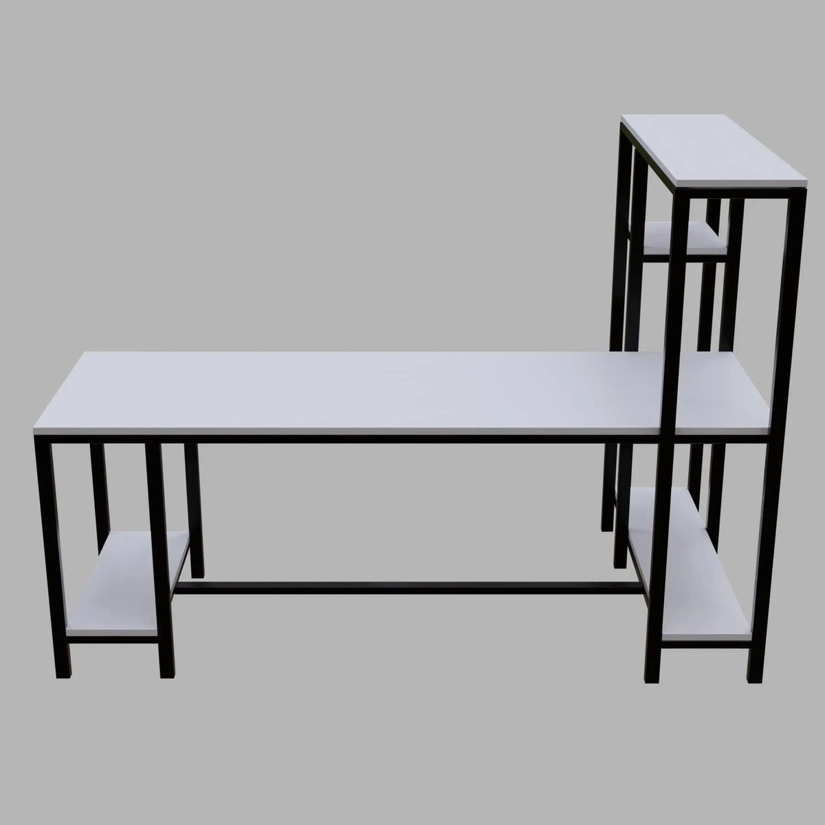 Mallium Study Table with Storage Design in White Finish - Ouch Cart