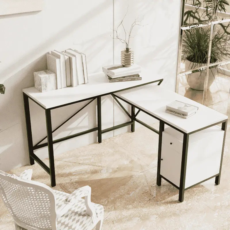 L shaped executive desk with storage designs for office furniture