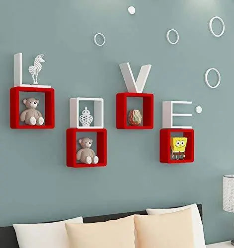 Wooden Wall Shelves, Set of 8 - Ouch Cart