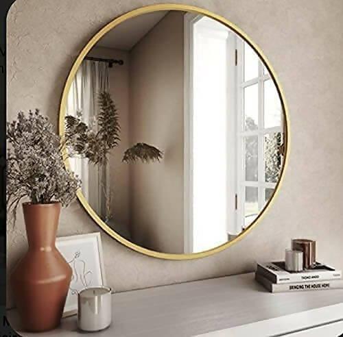 Gold Oval Shape Wall Mirror - Ouch Cart