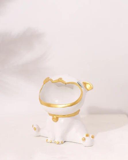 Beautiful White Small Fibre laughing Statue For Home Decoration - Ouch Cart