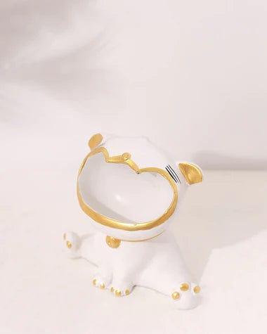 Beautiful White Small Fibre laughing Statue For Home Decoration - Ouch Cart