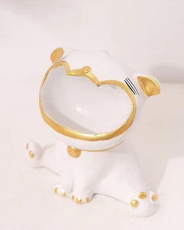 Beautiful White Small Fibre laughing Statue For Home Decoration - Ouch Cart