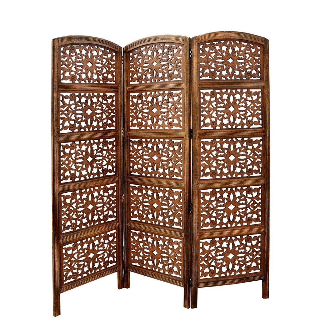 3 Panel Wooden Partition | Room dividers | Wooden Room Separators for Living Area