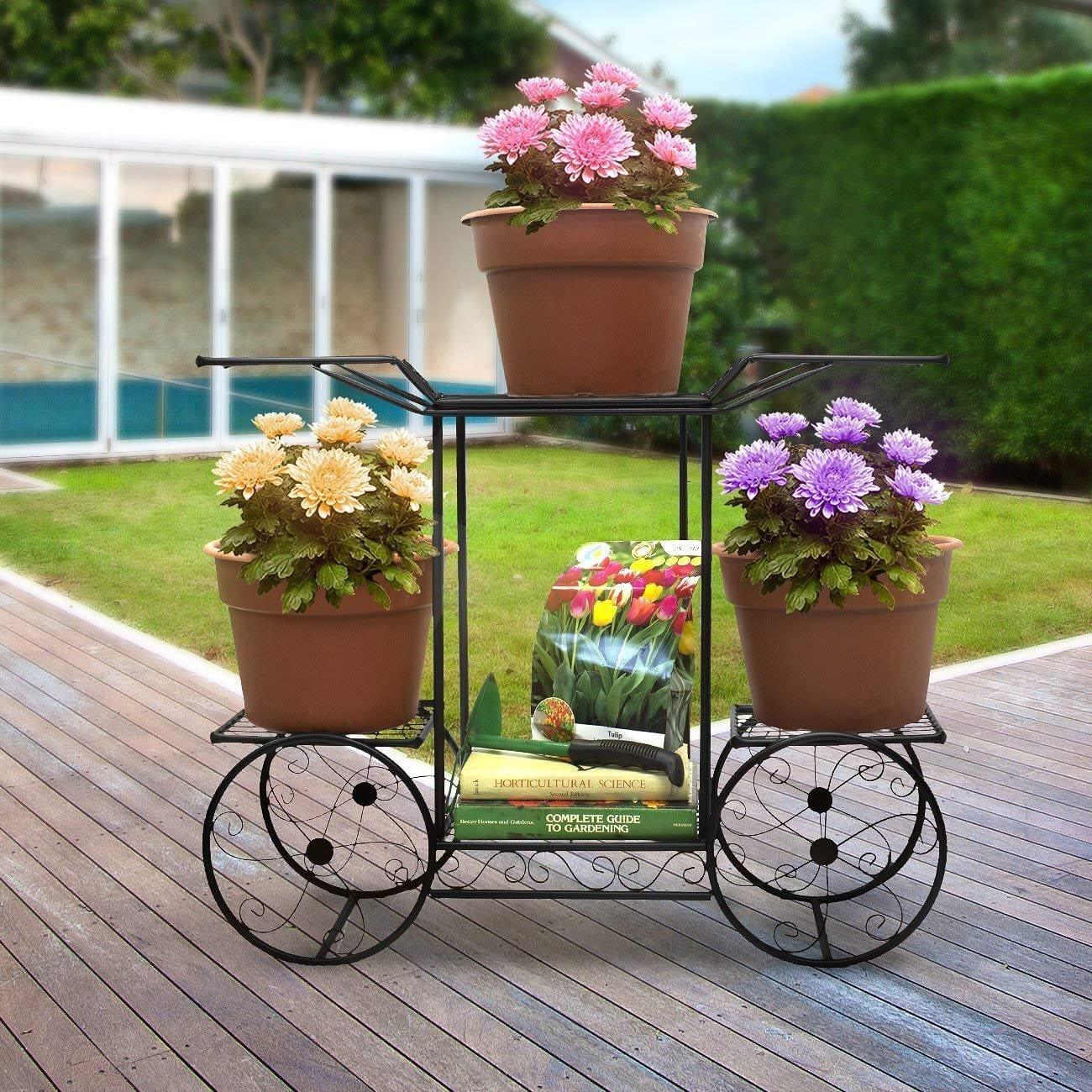 6-Tier Cart Planter Stand, Outdoor Flower Rack Flower Pot - Ouch Cart