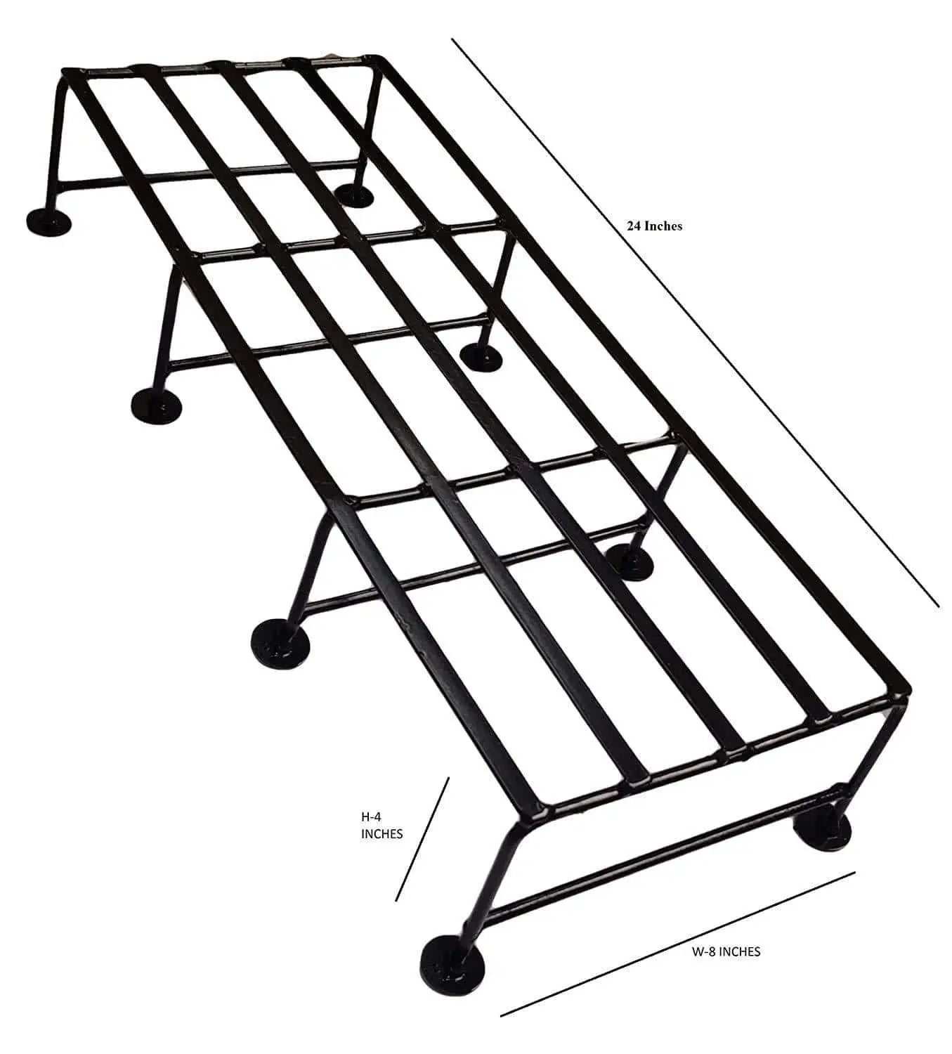 Iron Indoor/Outdoor Flower Pot/Plant Stand/Gamla Stand Heavy Duty Iron Used for Home Garden Balcony Living Room Decor (Black-Set of 4) - Ouch Cart