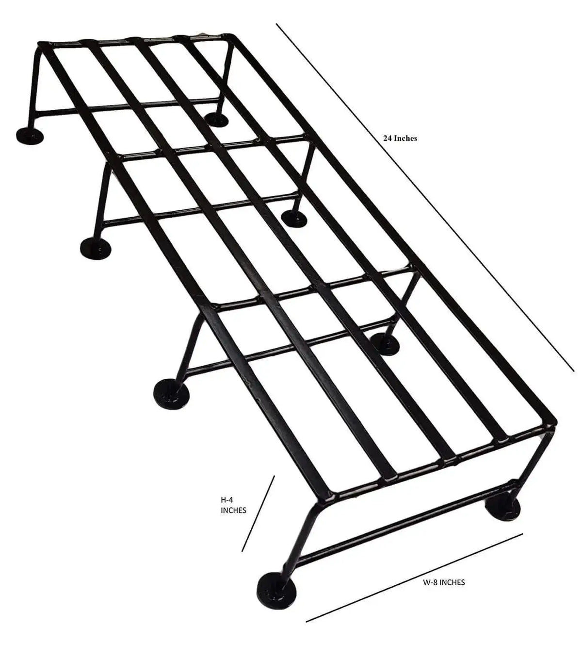 Iron Indoor/Outdoor Flower Pot/Plant Stand/Gamla Stand Heavy Duty Iron Used for Home Garden Balcony Living Room Decor (Black-Set of 4) - Ouch Cart