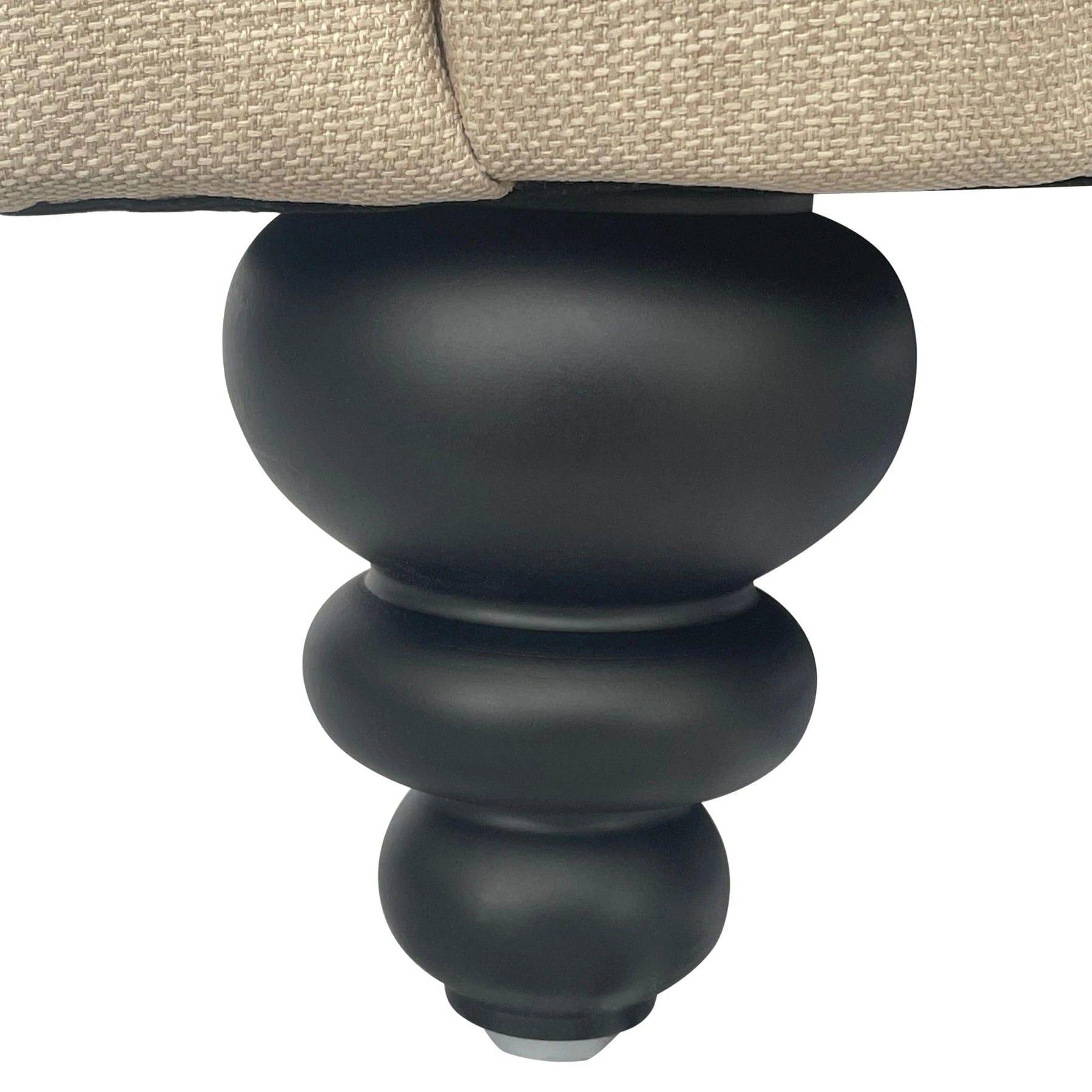 CHARLES ARMCHAIR CREAM WITH BLACK LEGS - Ouch Cart