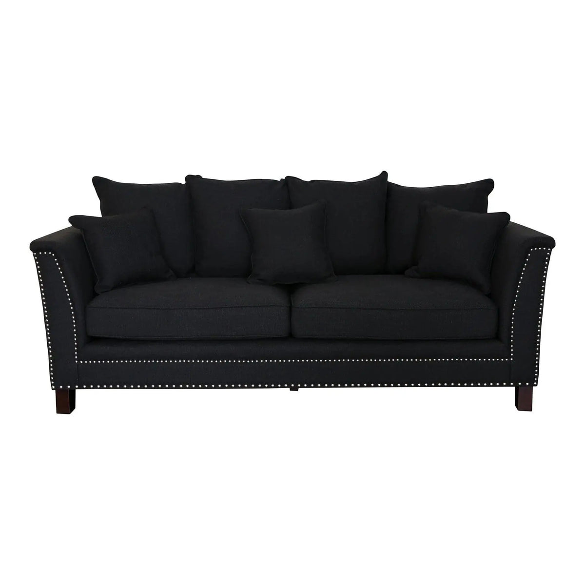 MANHATTAN 3 SEATER FABRIC SOFA BLACK COLOUR - Ouch Cart
