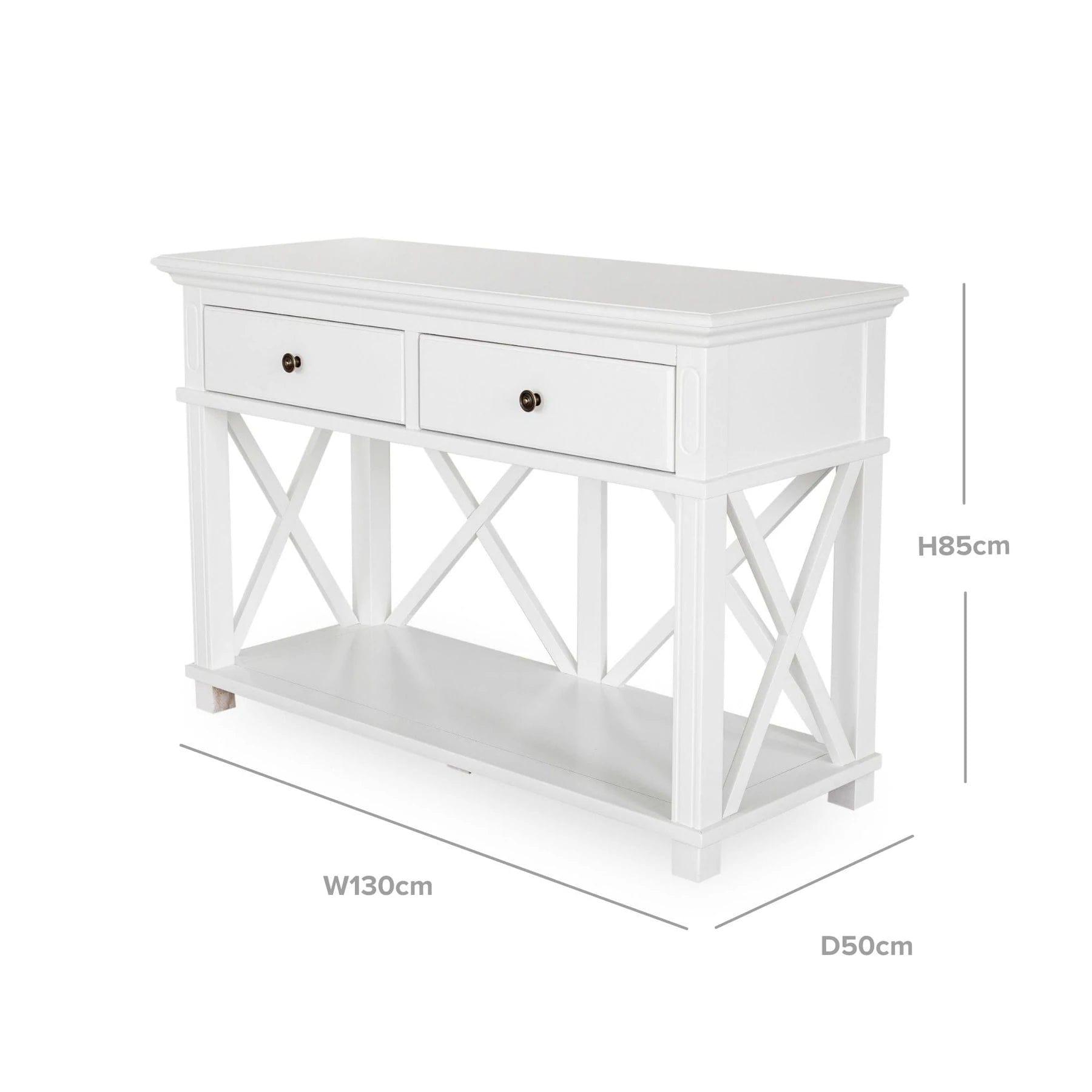 SORRENTO 2 DRAWER WHITE CONSOLE TABLE - Ouch Cart