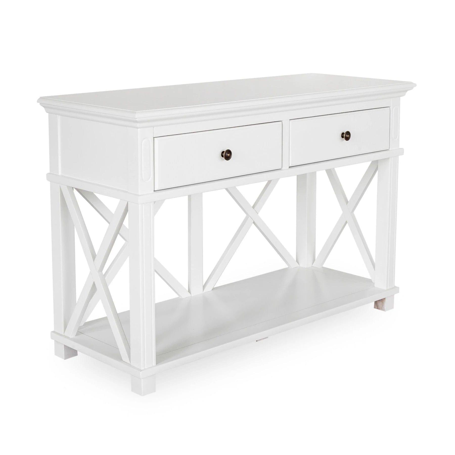 SORRENTO 2 DRAWER WHITE CONSOLE TABLE - Ouch Cart