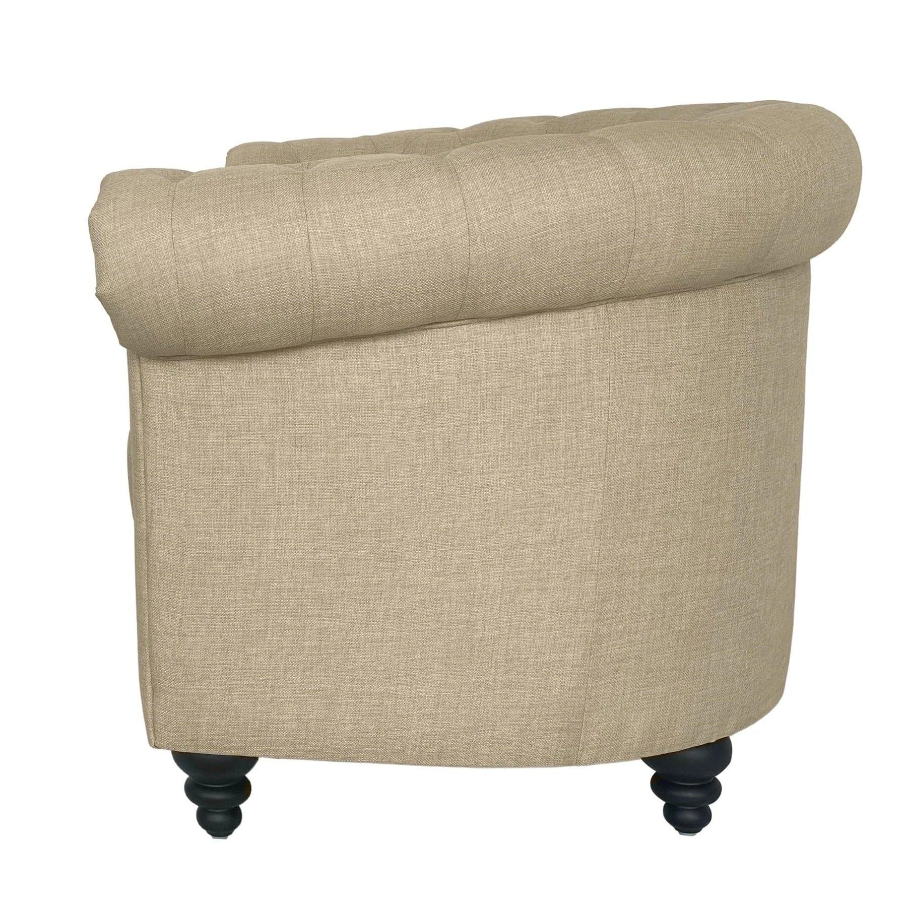 CHARLES ARMCHAIR CREAM WITH BLACK LEGS - Ouch Cart