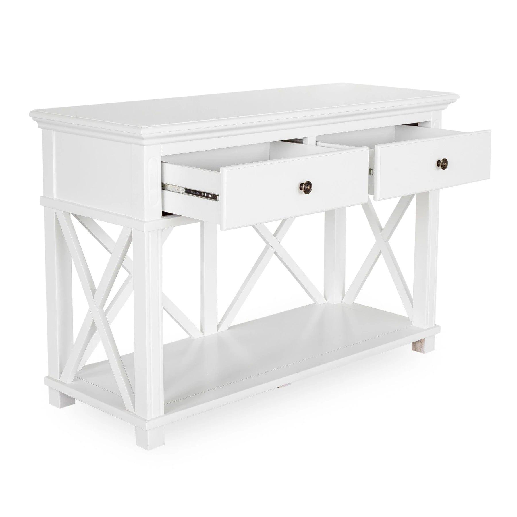 SORRENTO 2 DRAWER WHITE CONSOLE TABLE - Ouch Cart