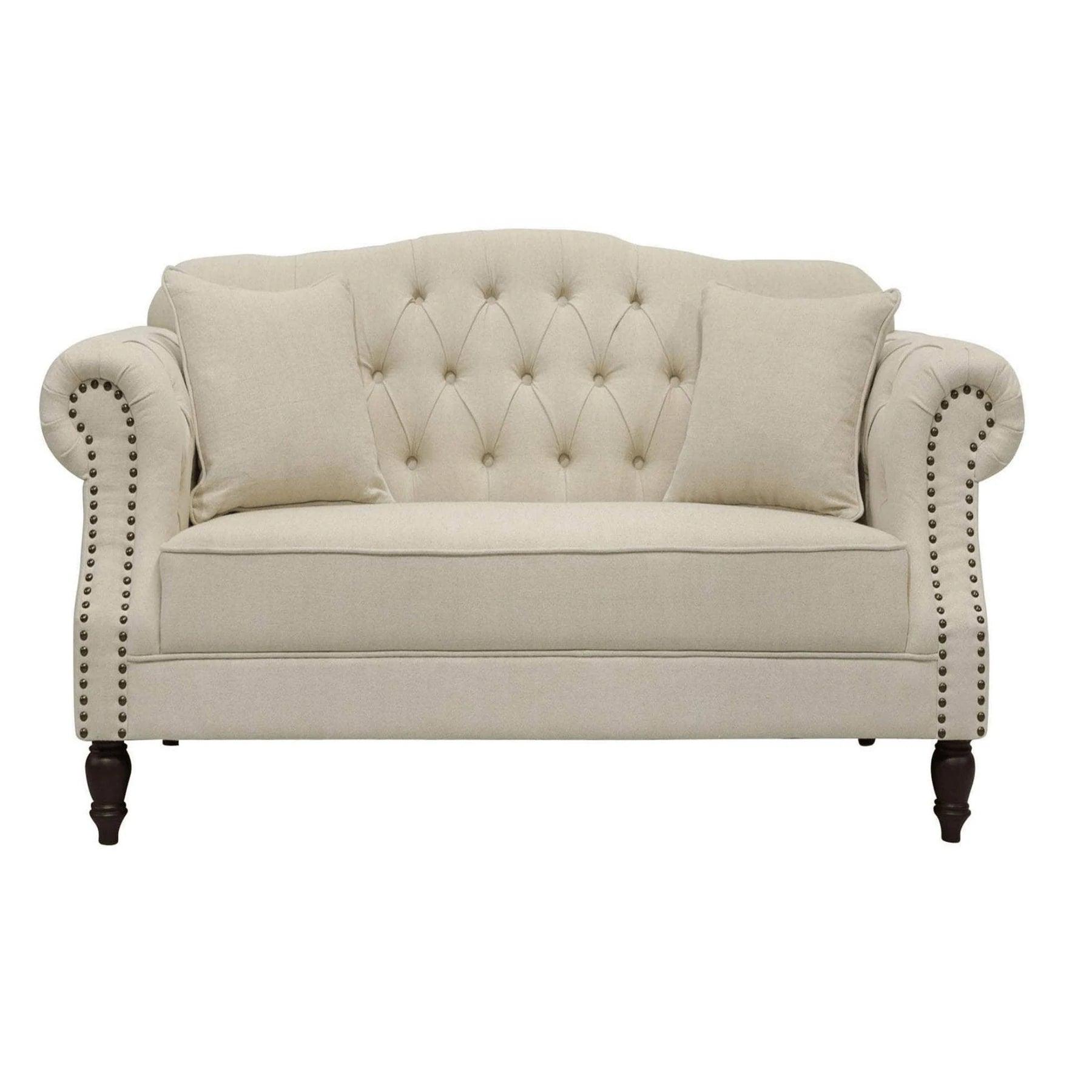 VAUCLUSE 2 SEATER FABRIC SOFA CREAM COLOUR - Ouch Cart
