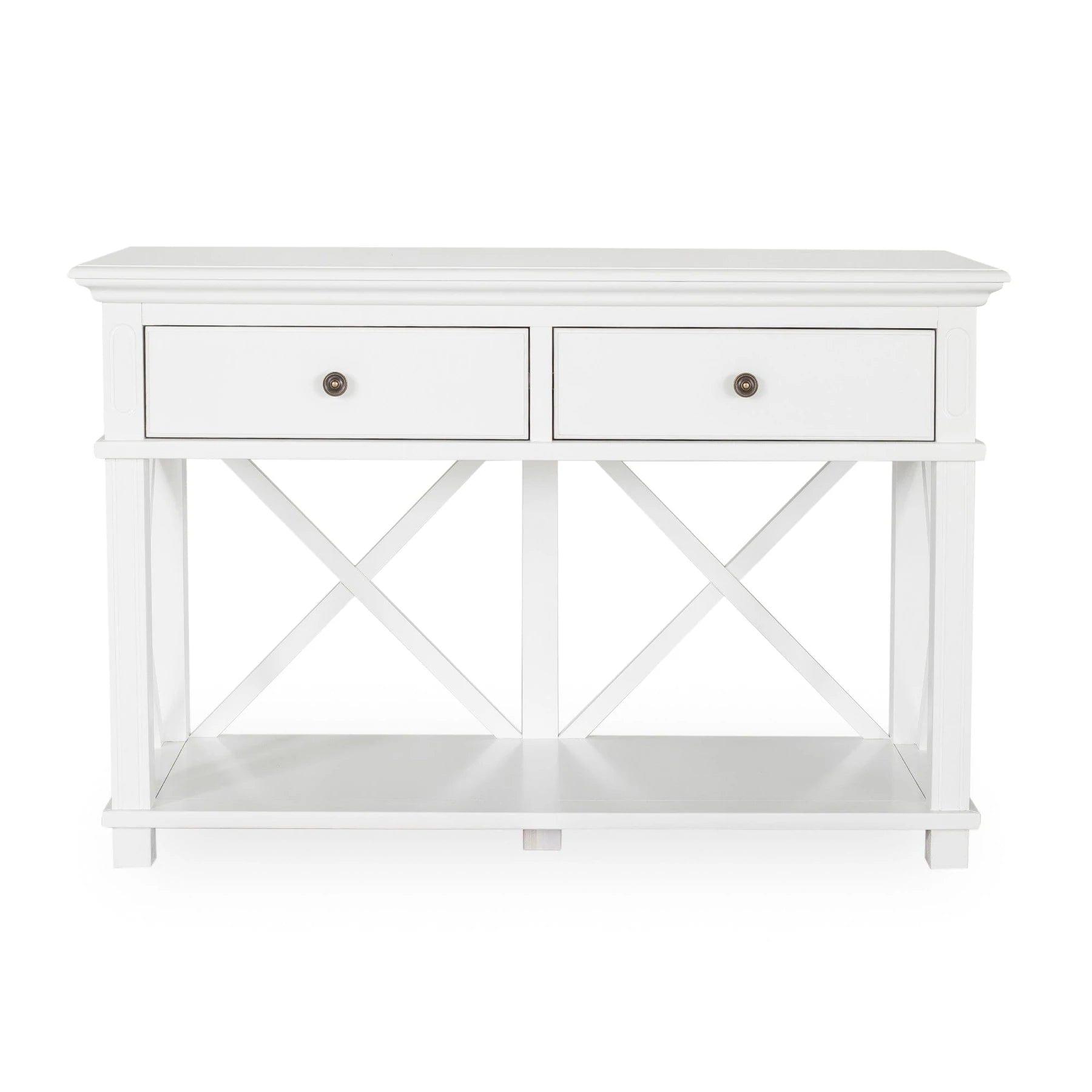 SORRENTO 2 DRAWER WHITE CONSOLE TABLE - Ouch Cart