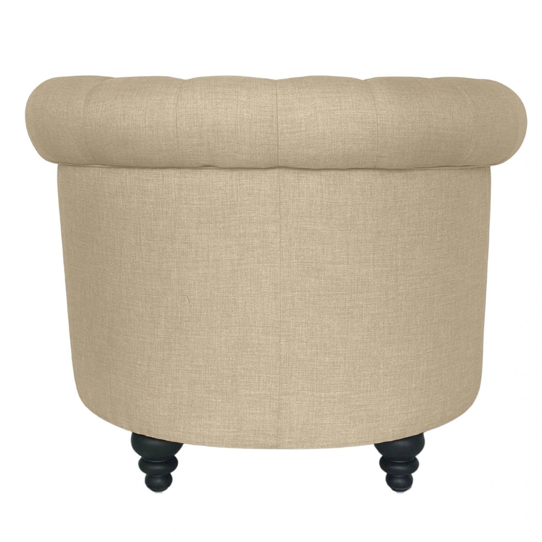 CHARLES ARMCHAIR CREAM WITH BLACK LEGS - Ouch Cart