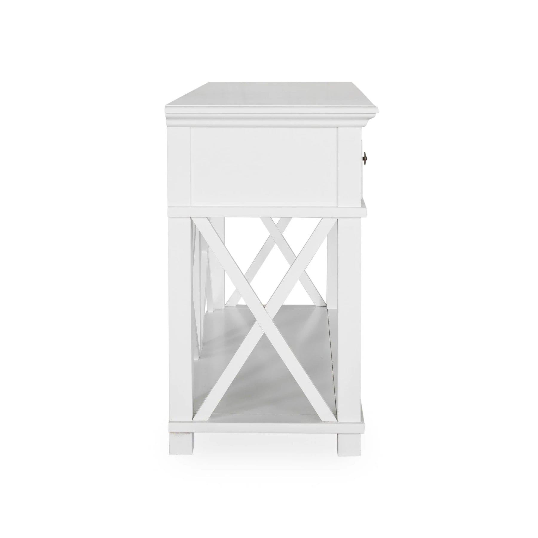 SORRENTO 2 DRAWER WHITE CONSOLE TABLE - Ouch Cart