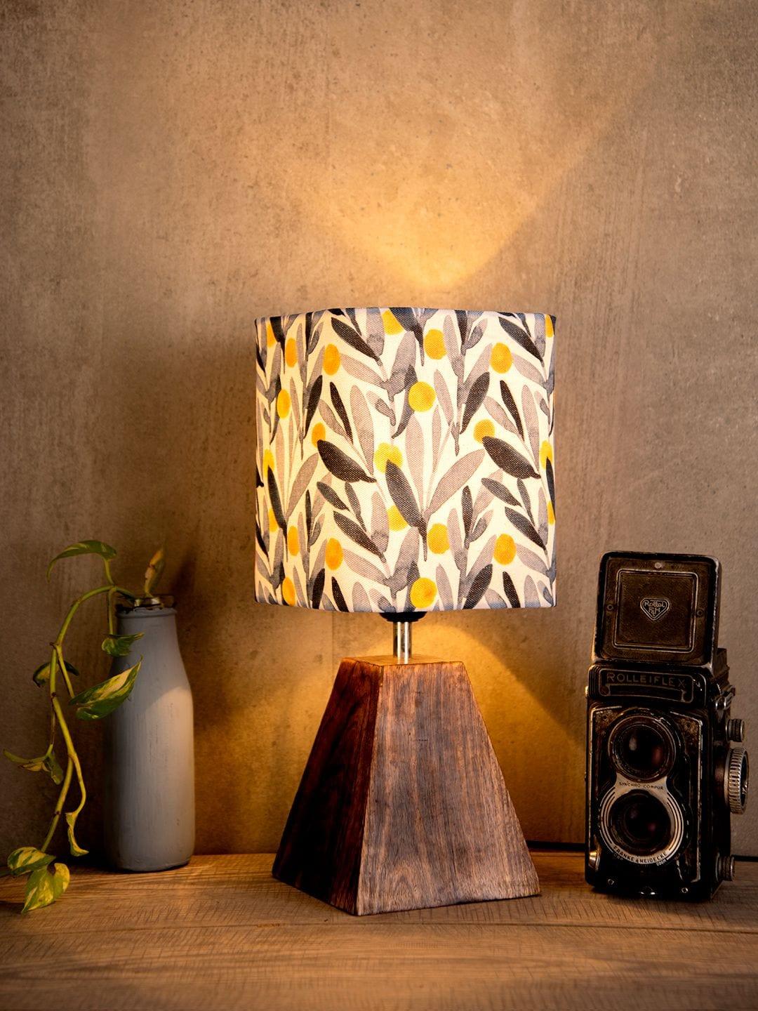 Pyramid Leafy Print Lamp - Ouch Cart