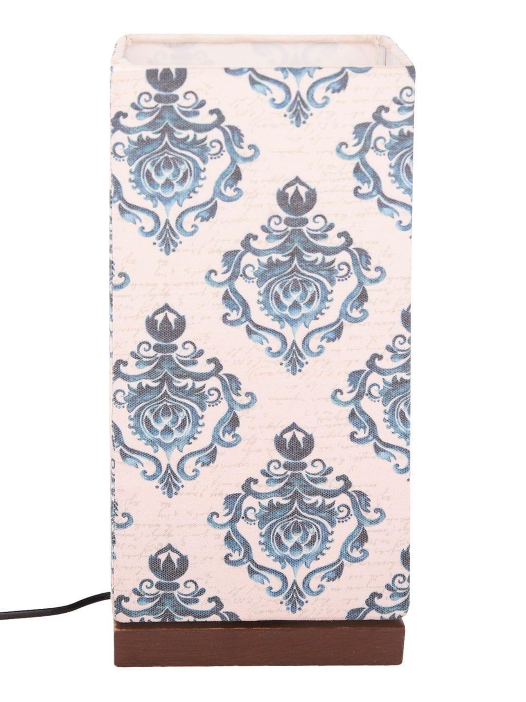 Block Print Lamp with Wooden Base - Ouch Cart