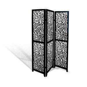Wood Room Divider Partitions for Living Room 4 Panels - Room Separators Screen Panels Wooden Partition Room Dividers for Home & Kitchen Office - Ouch Cart