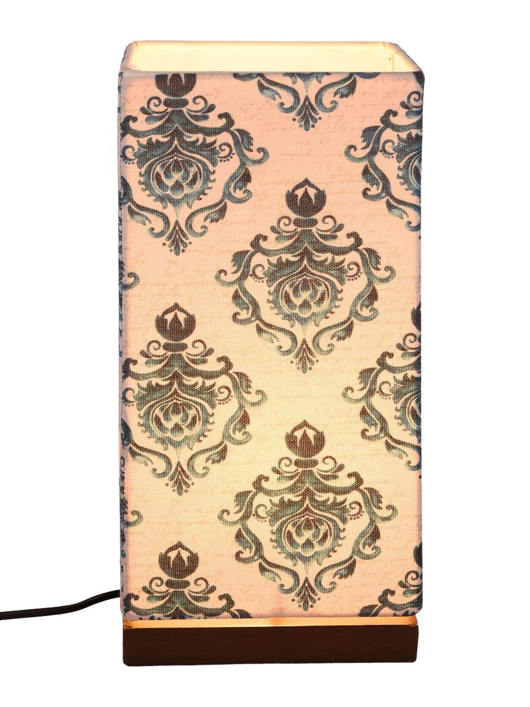 Block Print Lamp with Wooden Base - Ouch Cart