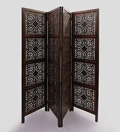 4 PANEL Wooden Partition,Wooden Handcrafted Partition/Room Divider/Separator for Living Room/Office - Ouch Cart