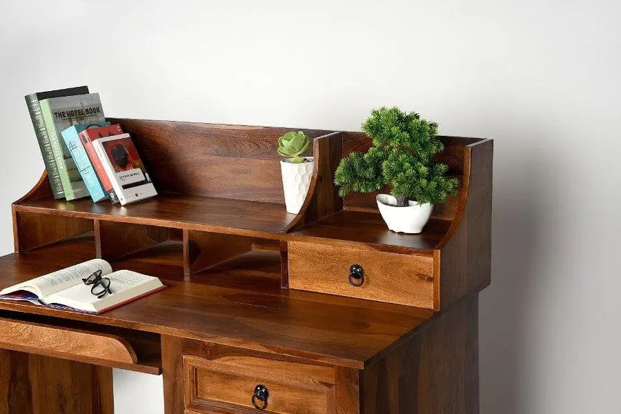 Sheesham Wood Rishyasringa Study Table Cum Shelf - Ouch Cart