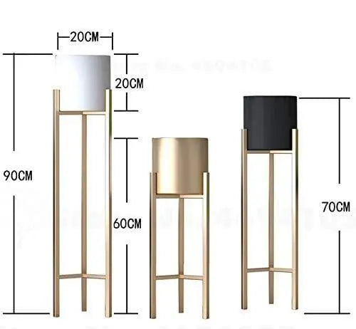 Plant Stand | 3 pcs Modern Planters for Indoor Plants | Metal Floor Planter Set with Foldable Stand (Pack of 3) - Ouch Cart