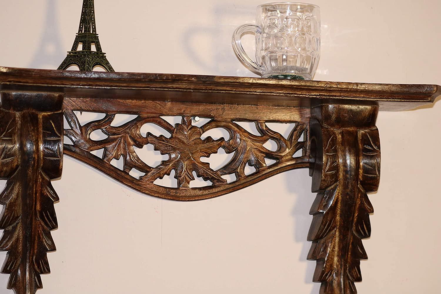 Hand Carved Wall Shelf for Living Room - Ouch Cart