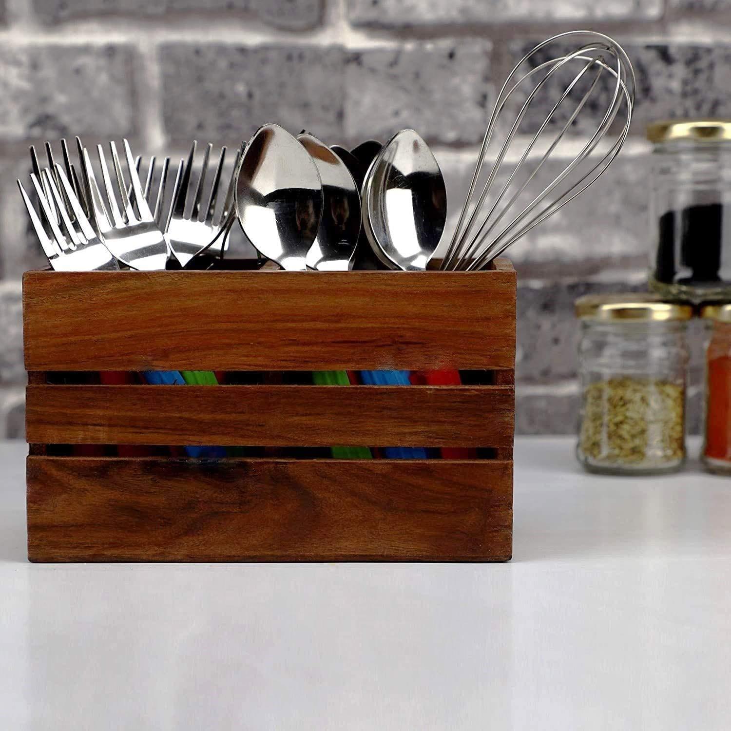 Wooden Kitchen Utensil Holder - Ouch Cart