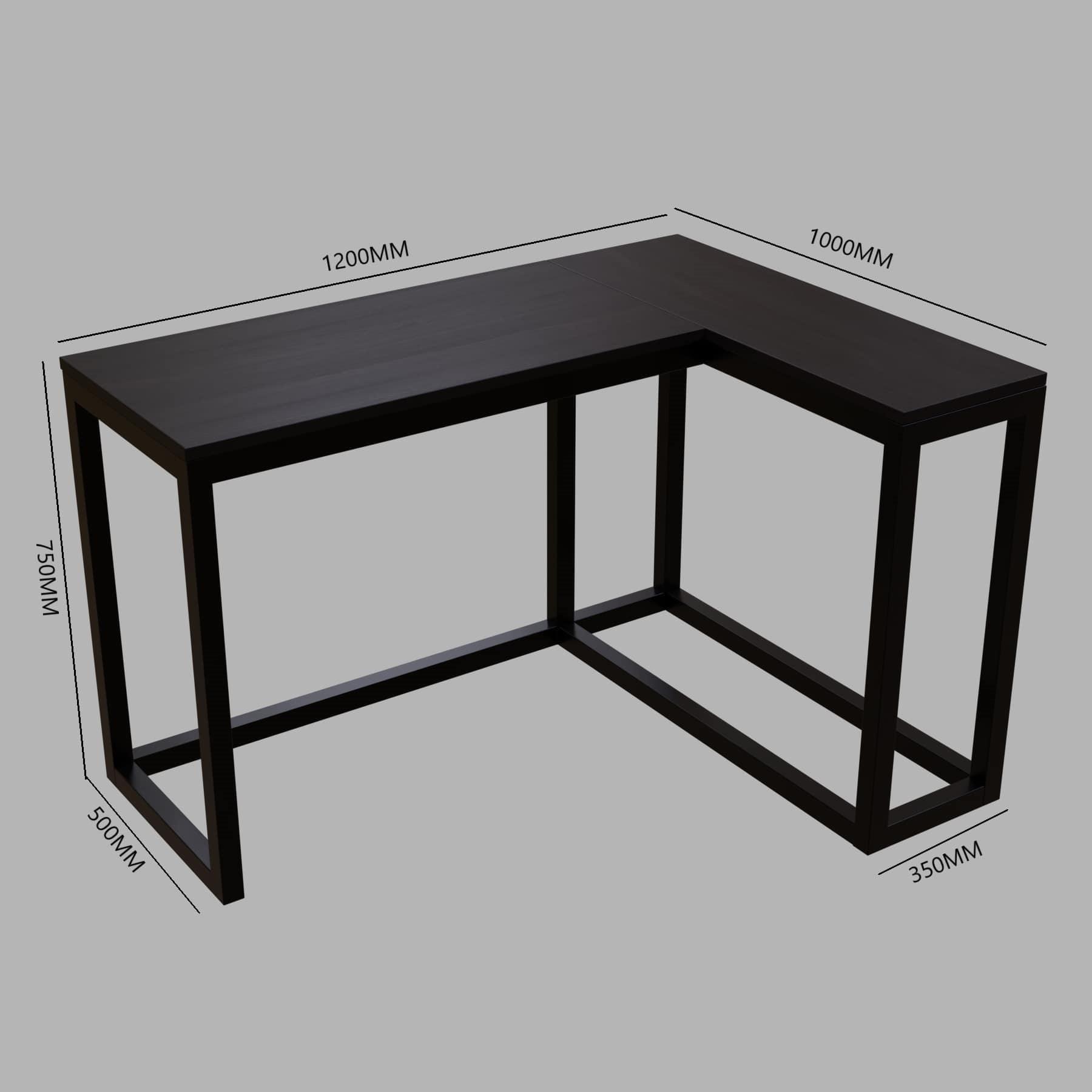 Teresa L Shaped Study Table in Brown Color - Ouch Cart