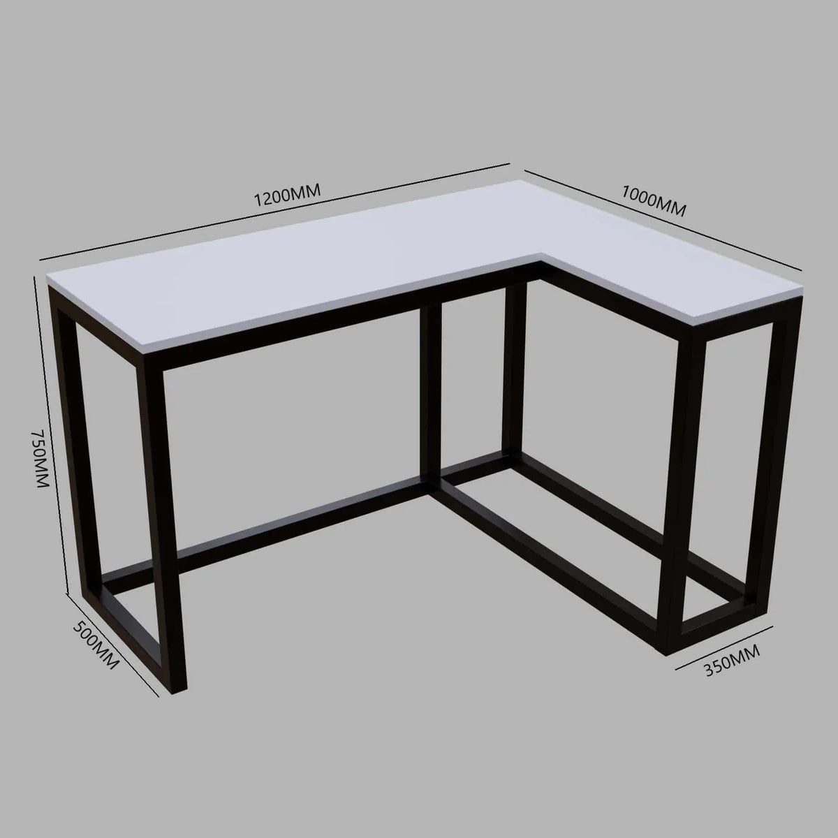 Teresa L Shaped Study Table in White Color - Ouch Cart
