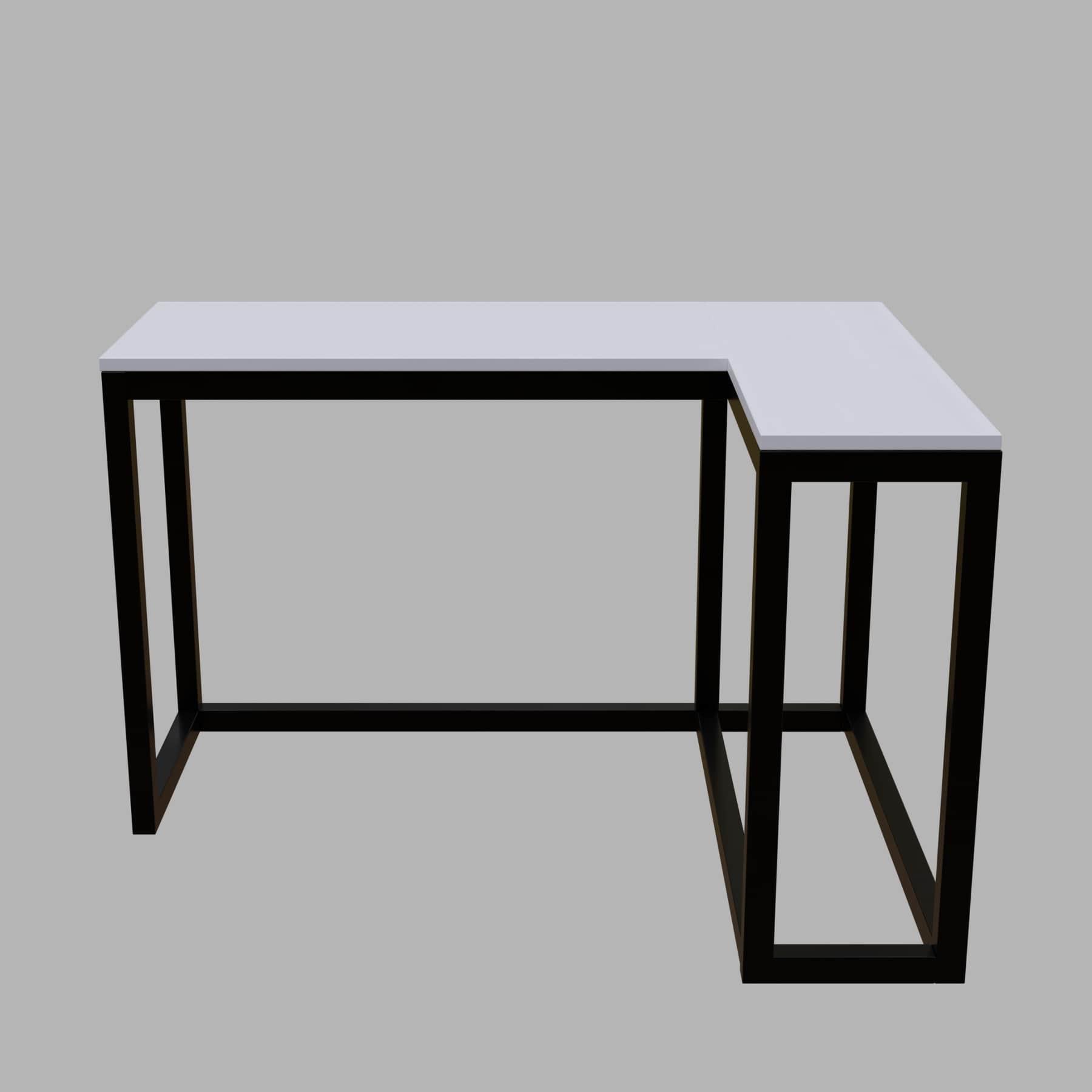 Teresa L Shaped Study Table in White Color - Ouch Cart