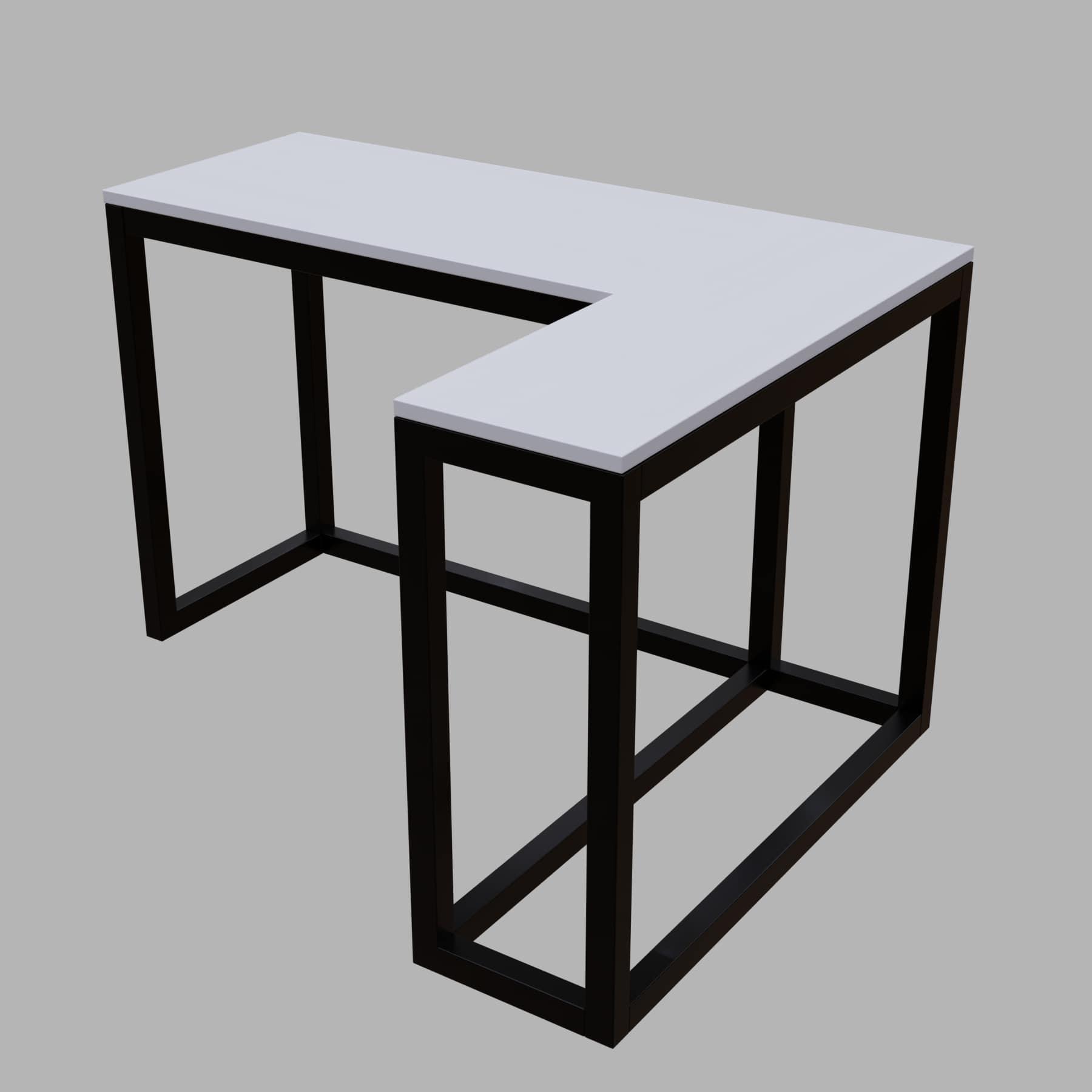 Teresa L Shaped Study Table in White Color - Ouch Cart