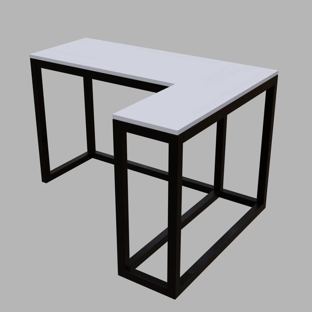 Teresa L Shaped Study Table in White Color - Ouch Cart
