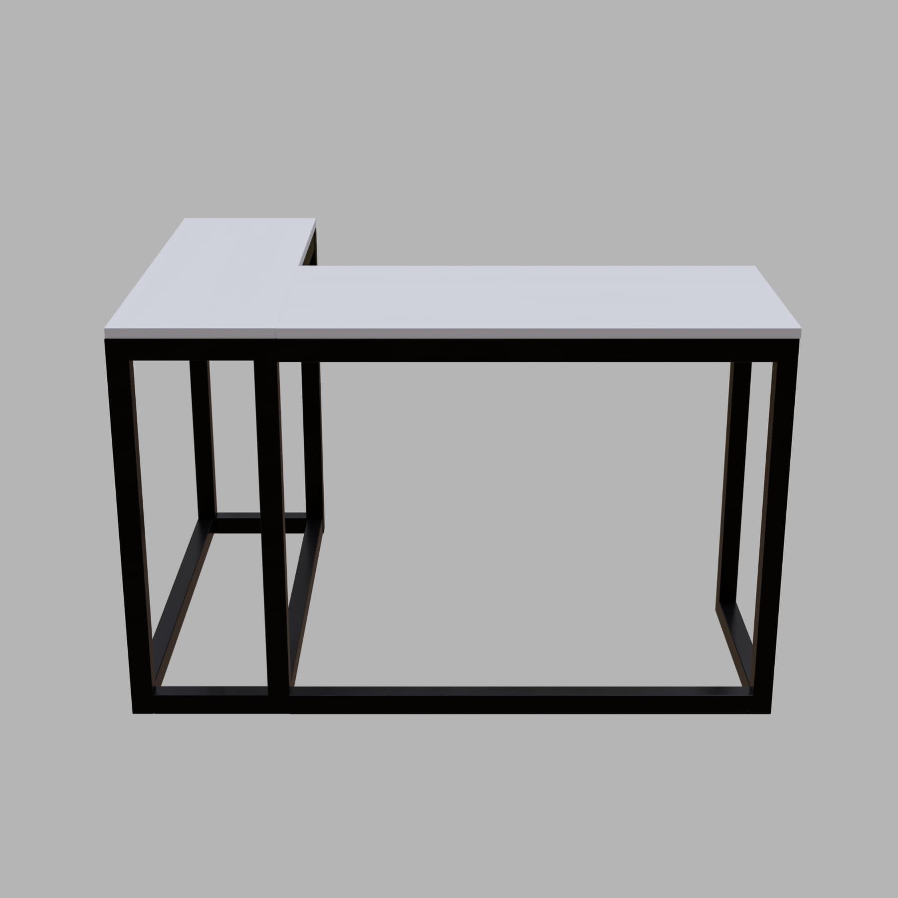 Teresa L Shaped Study Table in White Color - Ouch Cart