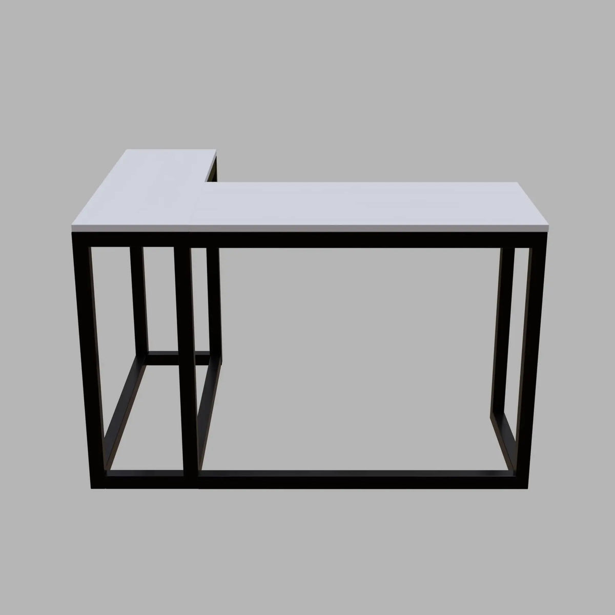 Teresa L Shaped Study Table in White Color - Ouch Cart