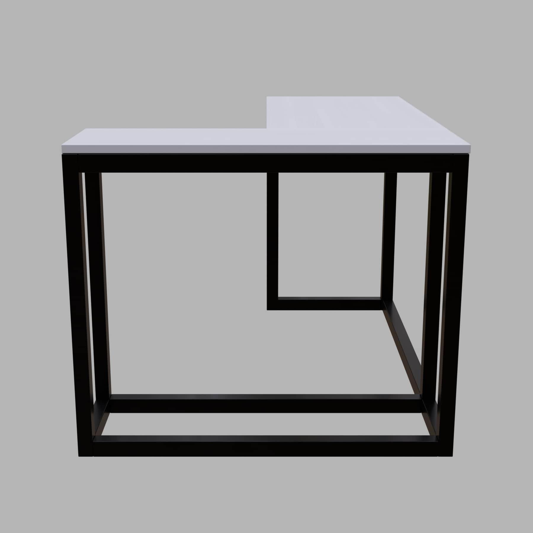 Teresa L Shaped Study Table in White Color - Ouch Cart