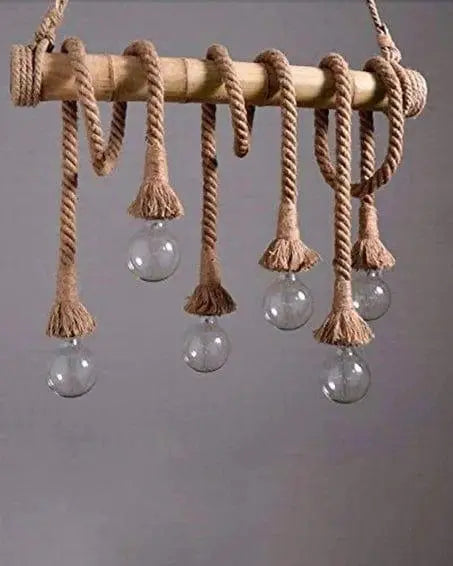 Pendant Hanging Lamps Bamboo Lighting (6-Light) - Ouch Cart