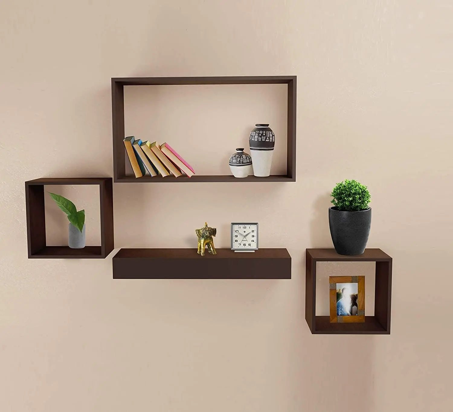 Wooden Wall Shelves - Floating Wall Shelf Wall Mounted Bookcase Online in India