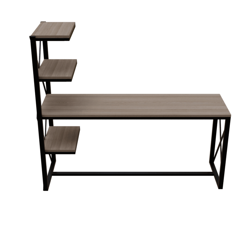 Valor Study Table with Shelves in Wenge Color - Ouch Cart