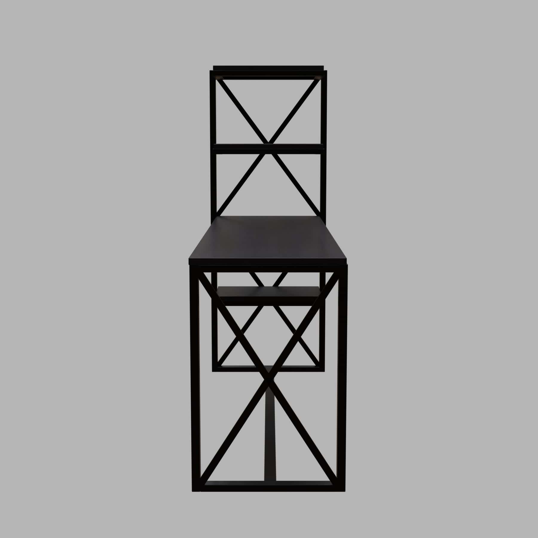 Valor Study Table with Open Storage Shelves in Brown Color - Ouch Cart