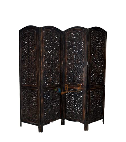 4 panel Wooden Partition | Room dividers | Wooden Room Separators for Living Area