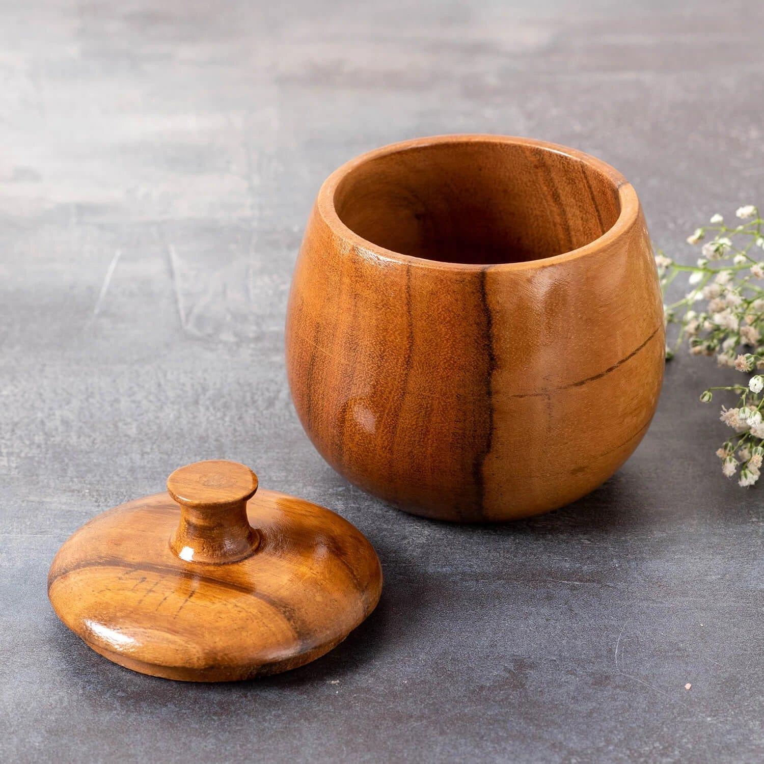 WOODEN SMALL CONTAINER FOR SAUCE || SPICE|| PICKLE || FOOD SAFE ( SET OF 4 ) - Ouch Cart