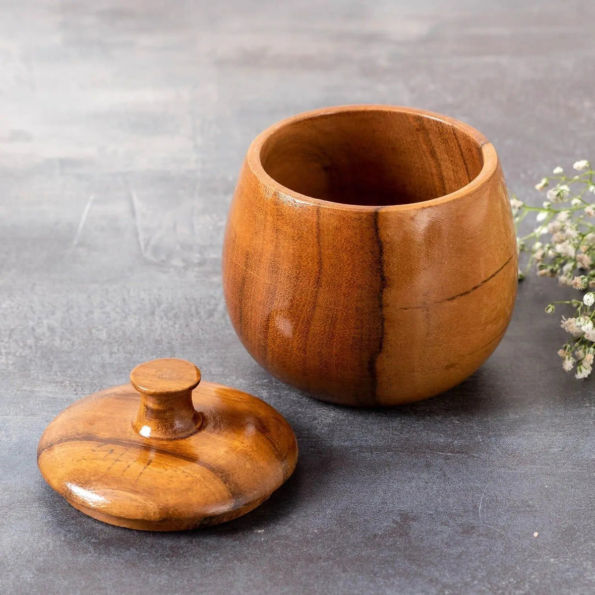 WOODEN SMALL CONTAINER FOR SAUCE || SPICE|| PICKLE || FOOD SAFE ( SET OF 2 ) - Ouch Cart