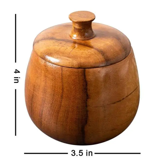 WOODEN SMALL CONTAINER FOR SAUCE || SPICE|| PICKLE || FOOD SAFE ( SET OF ) - Ouch Cart