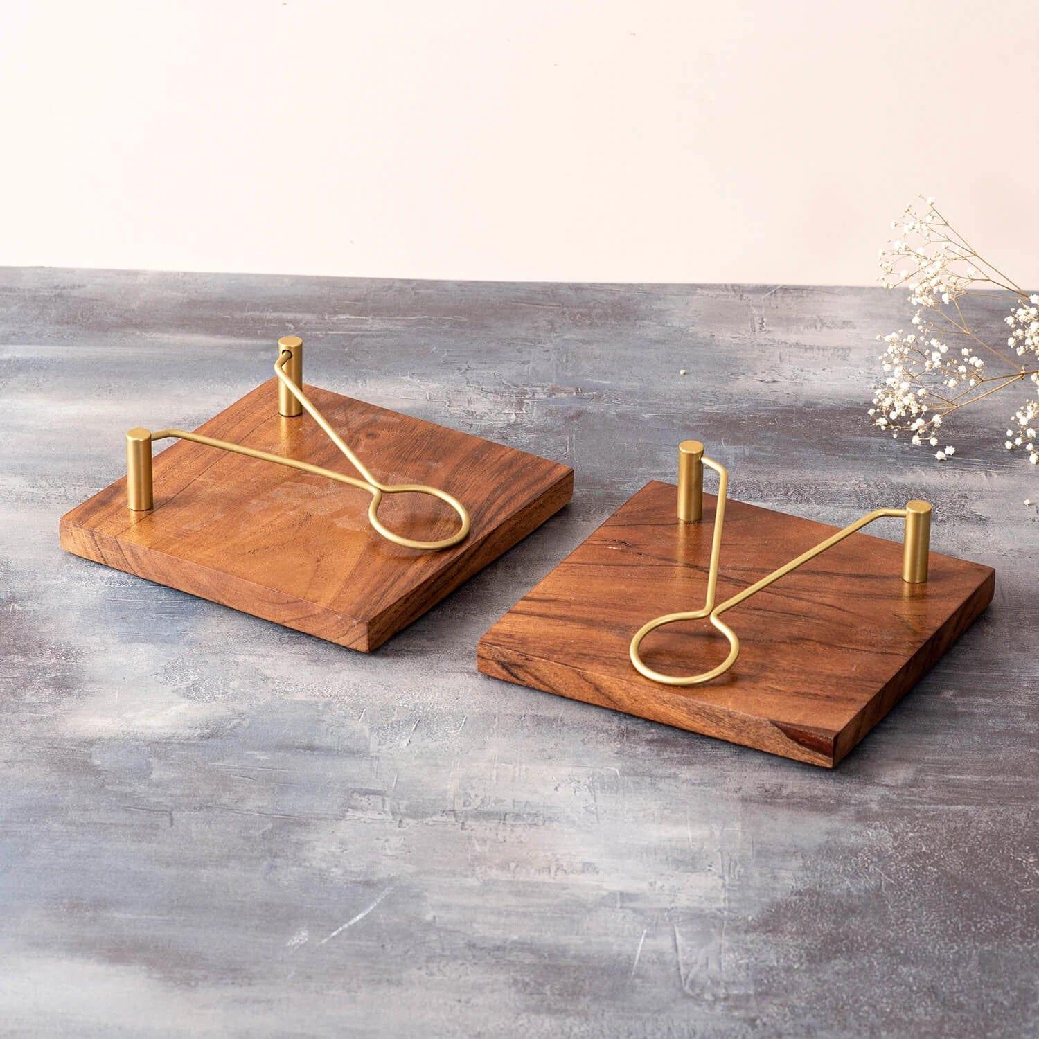 WOODEN NAPKIN HOLDER SET OF 2 || TISSUE HOLDER - Ouch Cart