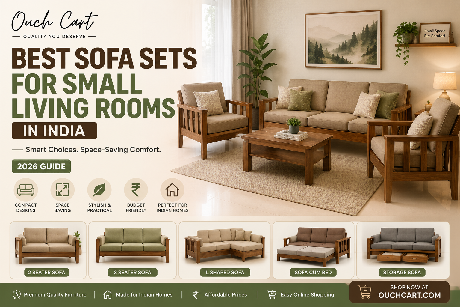 Best Sofa Sets for Small Living Rooms in India (2026 Guide)