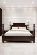 Solid Wood King Bed with Bedside Tables | Classic Wooden Bedroom Set
